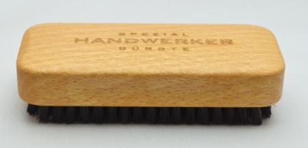 Handwerker Handwaschbürste, kräftige schwarze Naturborsten, 7 Reihen, Griffmulden für guten Halt.